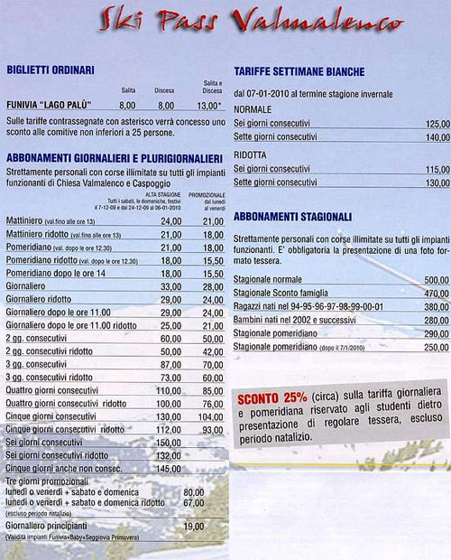 skipass valmalenco 2009 2010