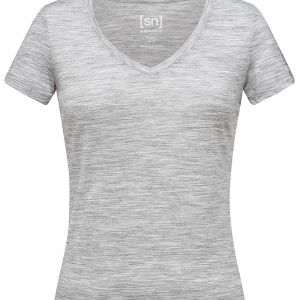 Prezzi Super.natural base v-neck 140 tech tee ash melange