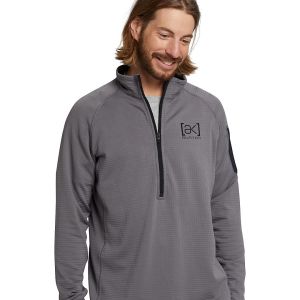 Prezzi Burton ak helium grid half-zip fleece pullover castlerock