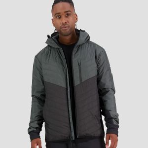 Prezzi Mons royale merino arete wool hood insulator jacket burnt sage / black