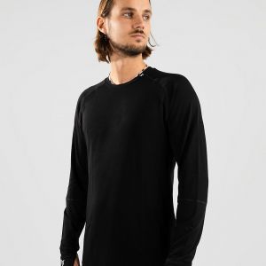 Prezzi Woolf merino svarthetta performance base layer top black