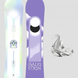 Prezzi Salomon lotus+spell white m 2024 snowboard set uni
