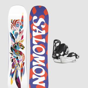 Prezzi Salomon grace+goodtime xs black kids snowboard set uni