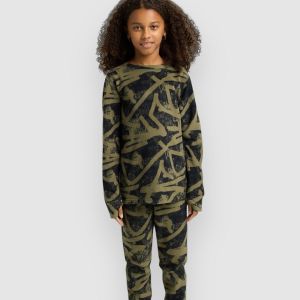 Prezzi Burton heavyweight fleece kids base layer suit forest city streets