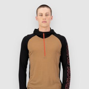 Prezzi Mons royale temple merino base layer top black / toffee