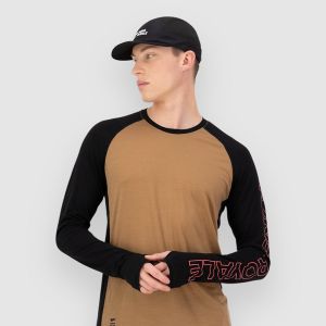 Prezzi Mons royale temple merino base layer top black / toffee
