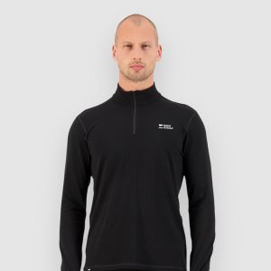 Prezzi Mons royale cascade merino 1/4 zip base layer top black