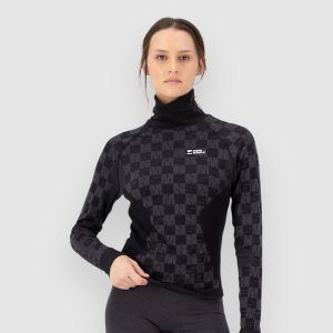 Prezzi Mons royale ascender merino mock neck base layer top forged iron / black