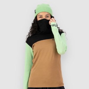 Prezzi Mons royale yotei merino high neck base layer top matcha / toffee / black
