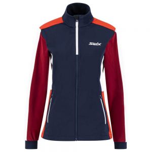 Prezzi Swix cross jacket rosso,blu l donna