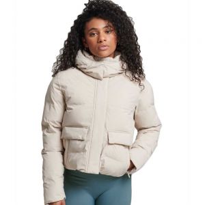 Prezzi Superdry train boxy puffer jacket beige l donna