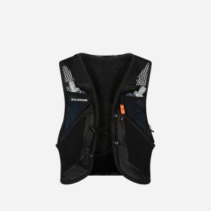 Prezzi Salomon active skin 12 set +2 flask 5  zaino trail running  nero