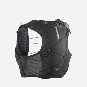 Prezzi Salomon active skin 4 set +2 flask 50  zaino trail running  nero