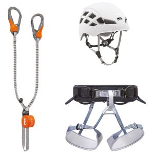 Prezzi Petzl kit via ferrata eashook set via ferrata (harness: 76-107 cm - helmet: 53-61 cm, grigio)