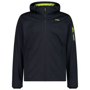 Prezzi Cmp jacket zip hood light melange giacca softshell uomo (50, nero/blu)