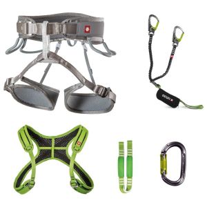 Prezzi Ocun via ferrata twist+chest set set da arrampicata (m-xl, grigio/verde)
